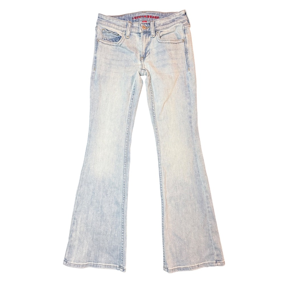 Lucky Brand Low Rise Flare Jeans Womens 0/25 Light Blue Denim Wash